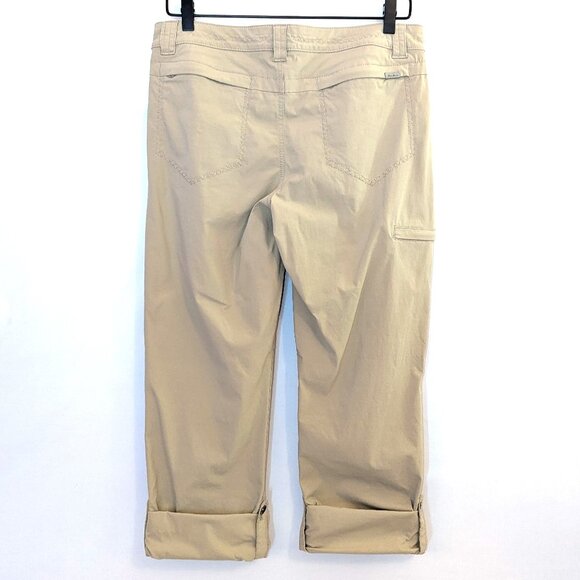 Eddie Bauer | Women's Travex Tan Outdoor Nylon Roll Cuff Pants Capris | Size 8 - Picture 6 of 16